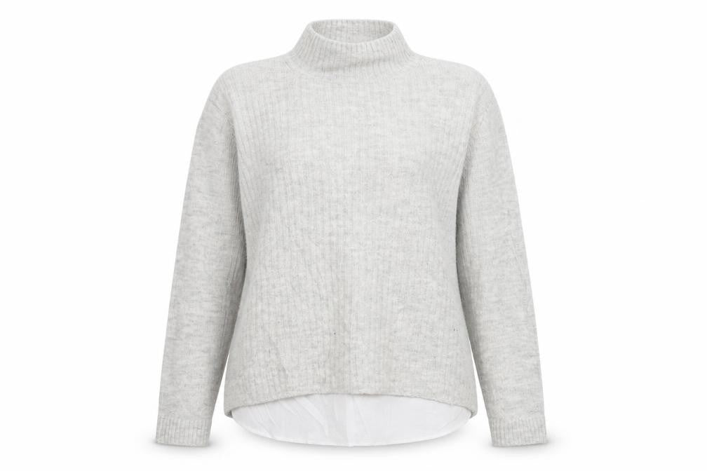 Front view of Papaya women’s grey jumper, size L