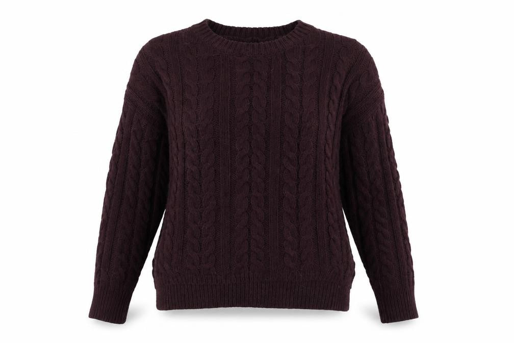 Front view of Atmosphere women’s purple jumper, size S
