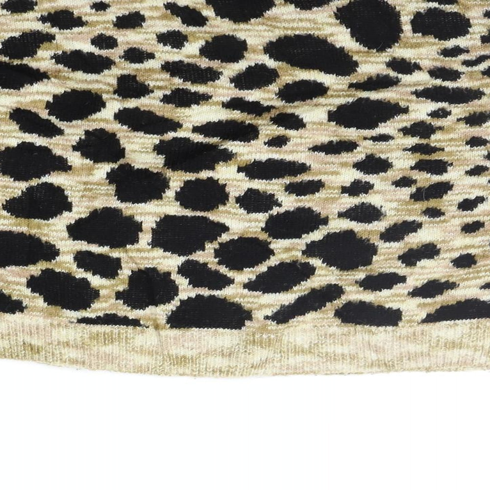 Topshop Womens Beige Animal Print  Pullover Jumper Size 10