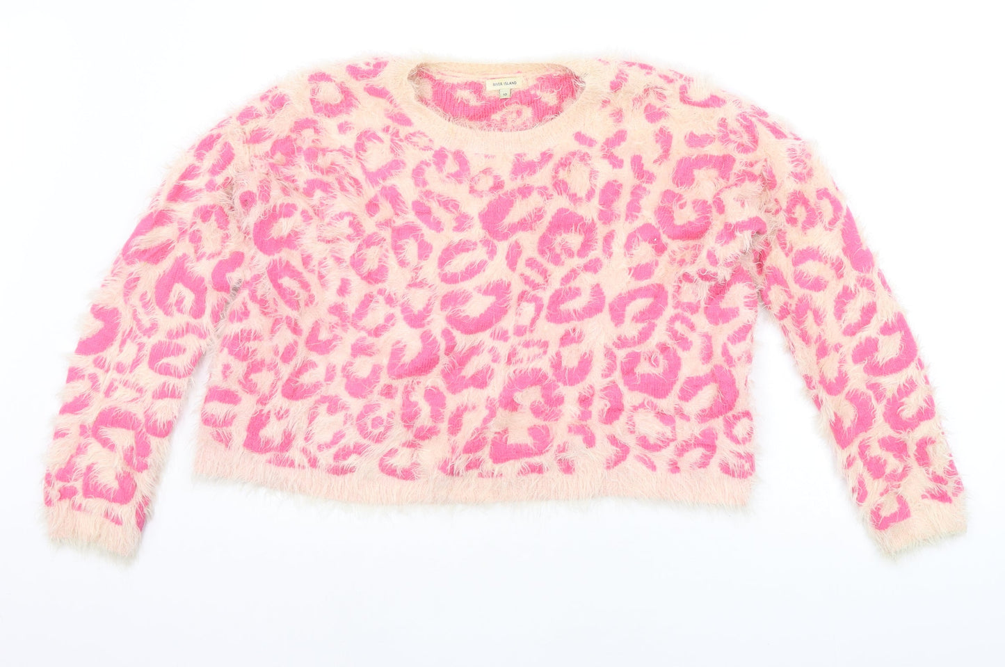 River Island Womens Pink Animal Print  Pullover Jumper Size 10