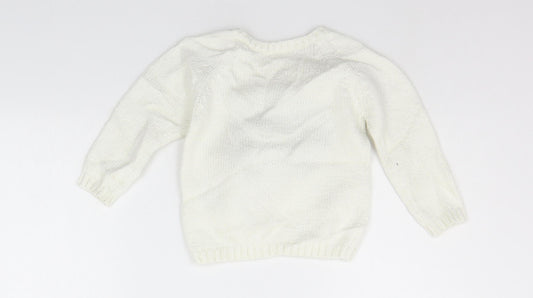 TU Baby White   Pullover Jumper Size 18-24 Months  - RABBIT