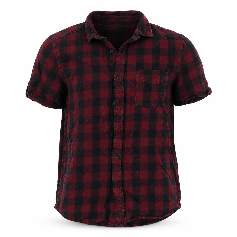 Topshop Girls Red Check  Basic Button-Up Size S