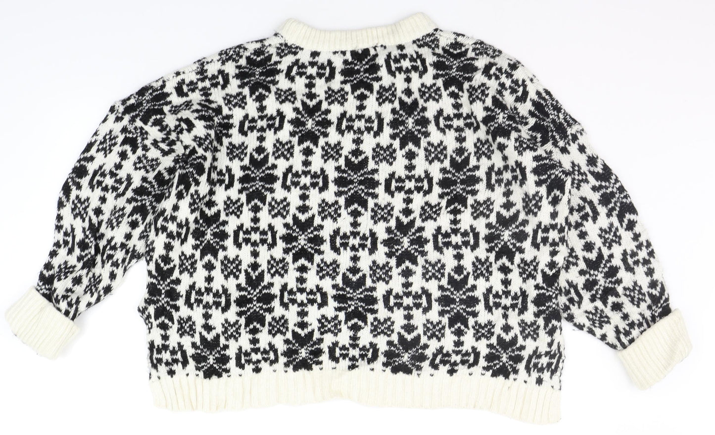 H&M Womens Black Geometric  Pullover Jumper Size M