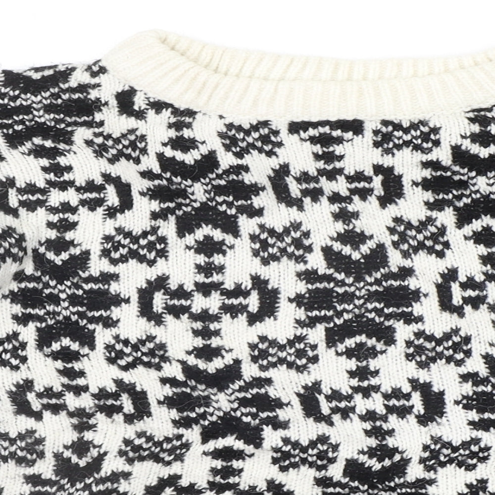 H&M Womens Black Geometric  Pullover Jumper Size M