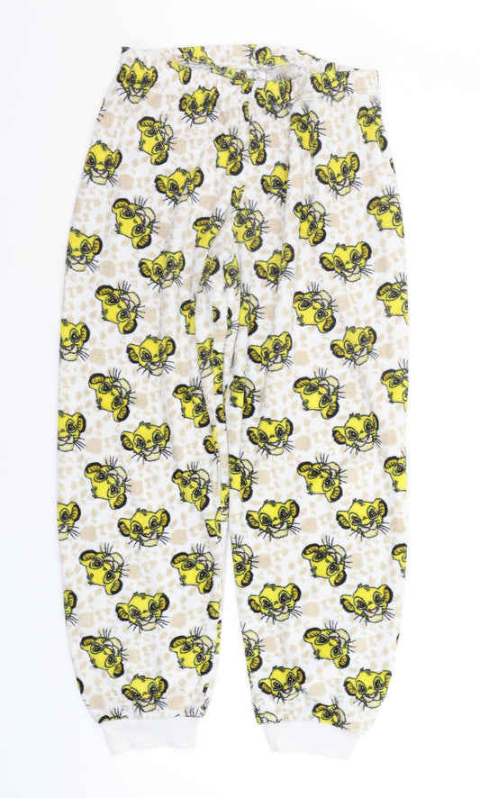 LOVE TO LOUNGE Womens Beige Solid  Top Pyjama Pants Size M
