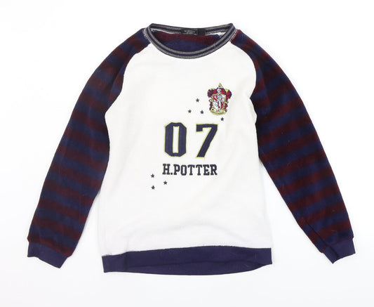 LOVE TO LOUNGE Womens White Solid  Top Pyjama Top Size S  - HARRY POTTER