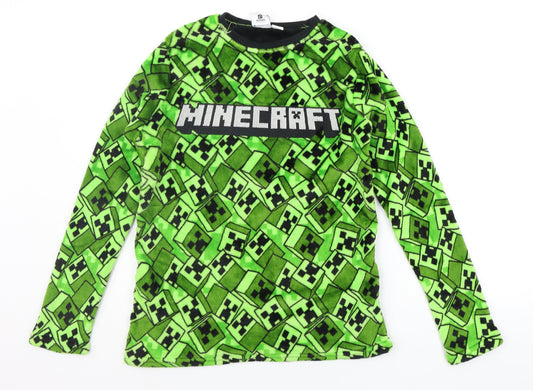 Primark Girls Green Solid  Top Pyjama Top Size 13-14 Years  - MINECRAFT