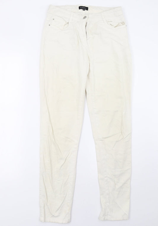 Caroll Womens White  Denim Straight Jeans Size 10