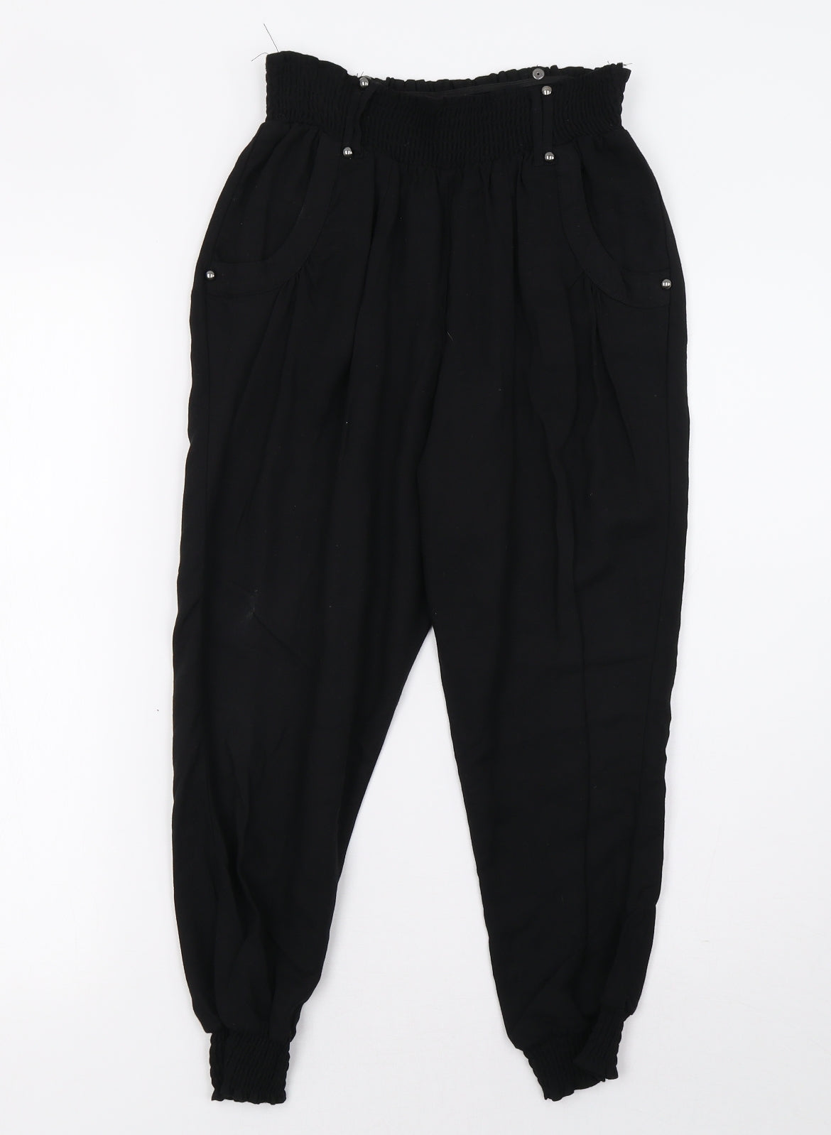 NEXT Womens Black   Cropped Trousers Size 6 L20 in
