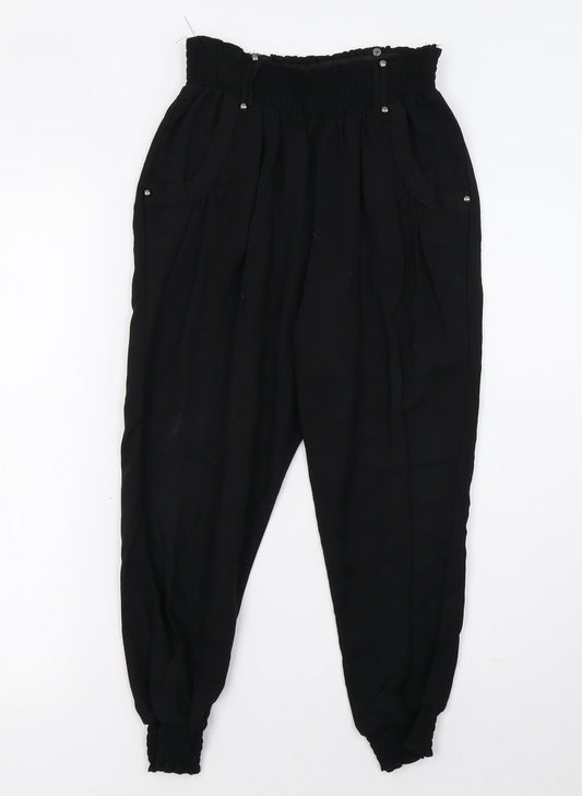 NEXT Womens Black   Cropped Trousers Size 6 L20 in