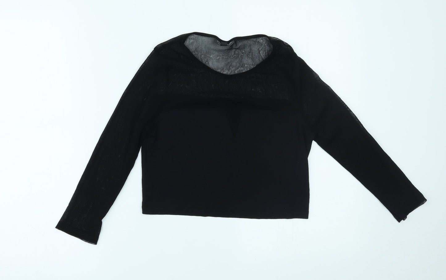 Topshop Womens Black   Cropped Blouse Size 10