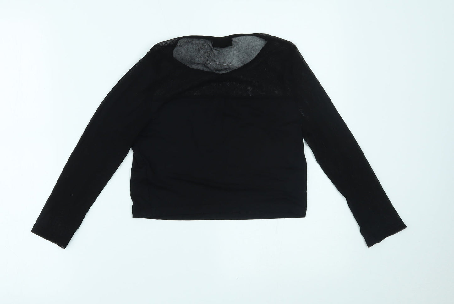 Topshop Womens Black   Cropped Blouse Size 10