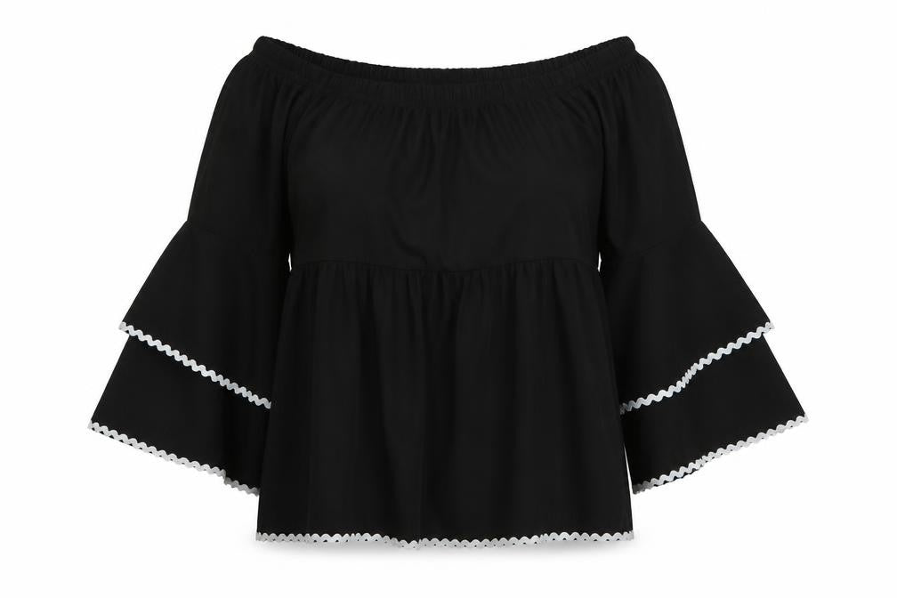 Bella + Canvas Womens Black   Basic Blouse Size M