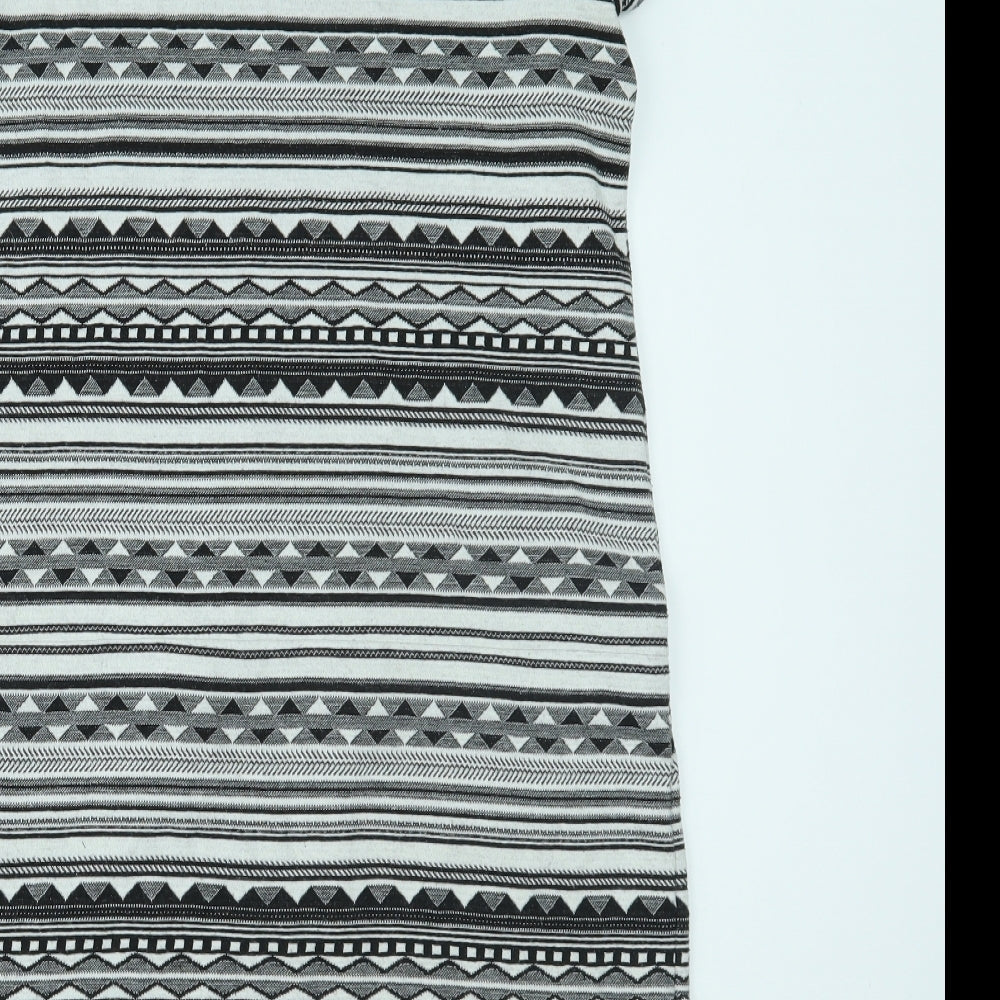 NEXT Womens Grey Geometric  T-Shirt Dress  Size 10