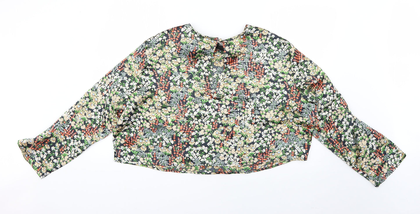 H&M Womens Multicoloured Floral  Basic Blouse Size XL