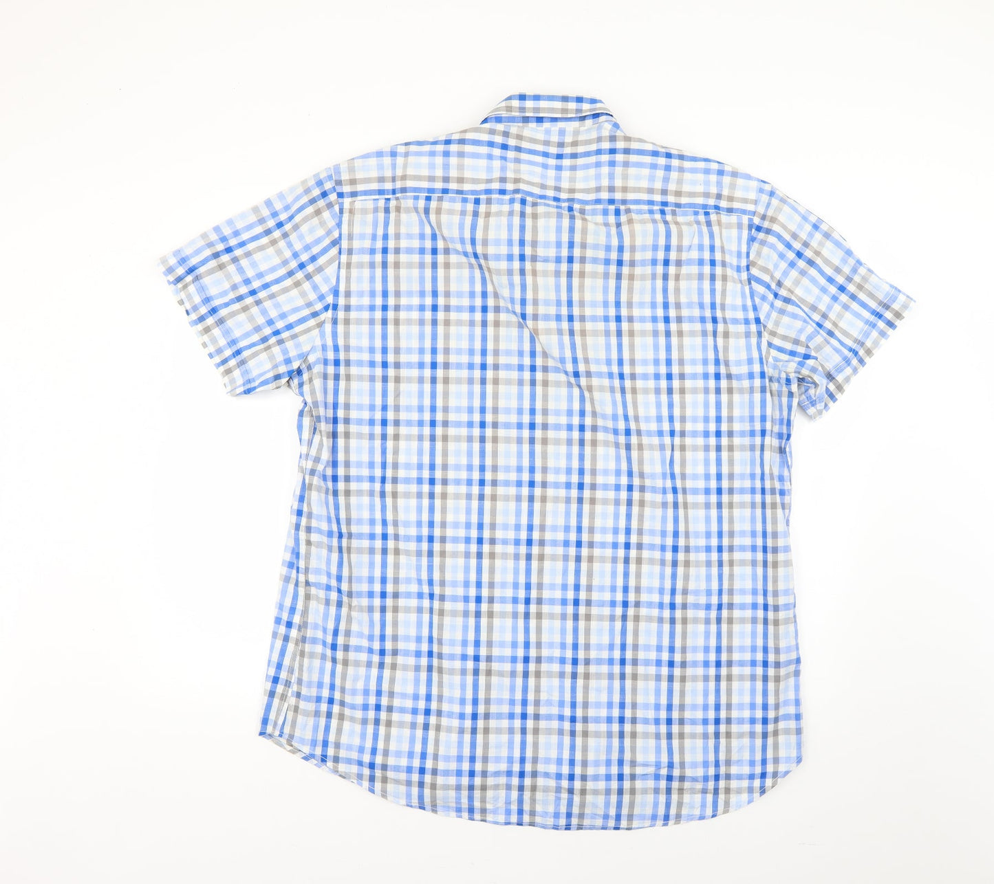 dos galgos Mens Blue Check   Dress Shirt