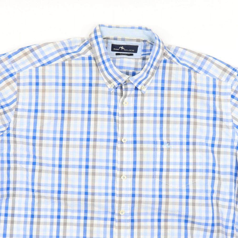 dos galgos Mens Blue Check   Dress Shirt