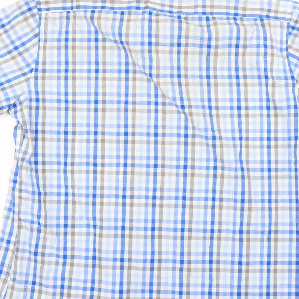 dos galgos Mens Blue Check   Dress Shirt