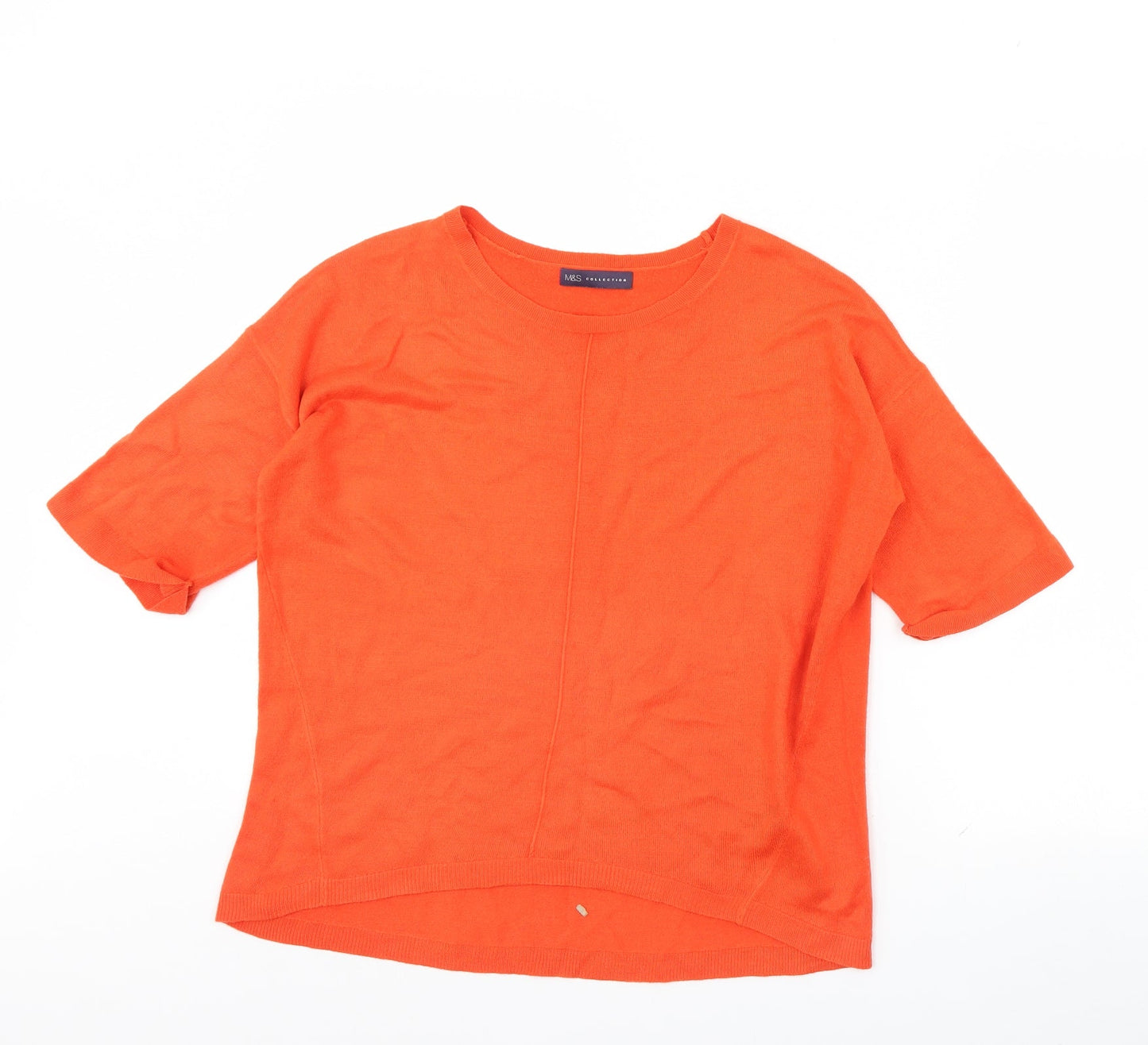 m&S Womens Orange   Pullover Jumper Size 12