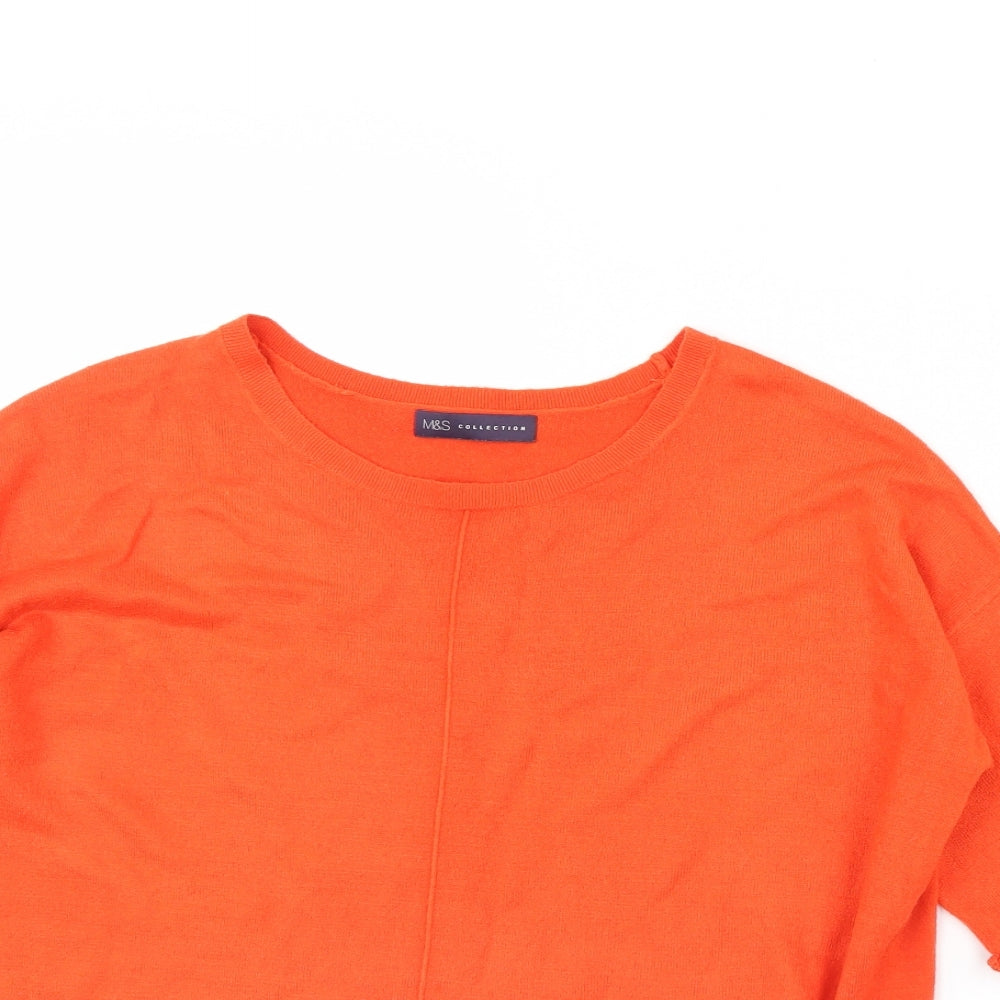 m&S Womens Orange   Pullover Jumper Size 12
