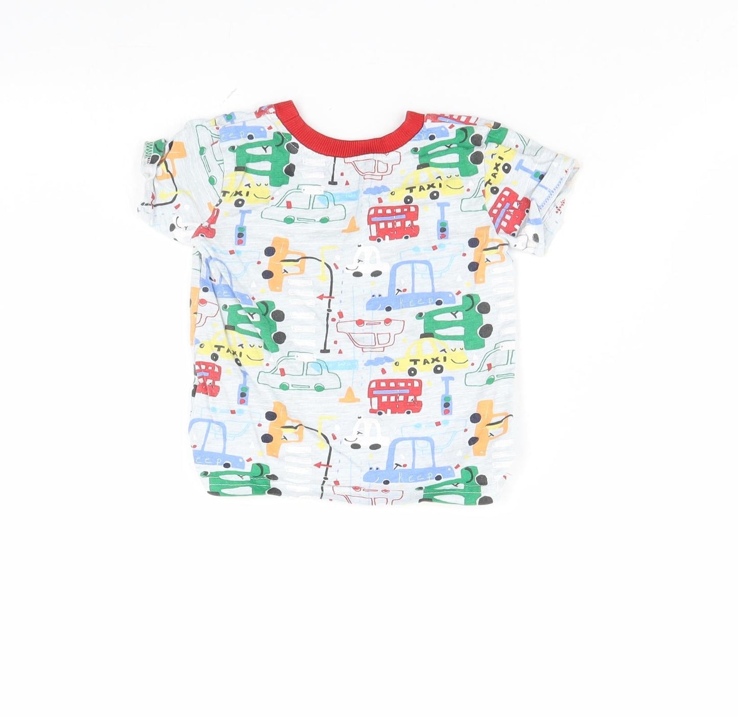George Baby Grey Spotted  Basic T-Shirt Size 9-12 Months  - Cars