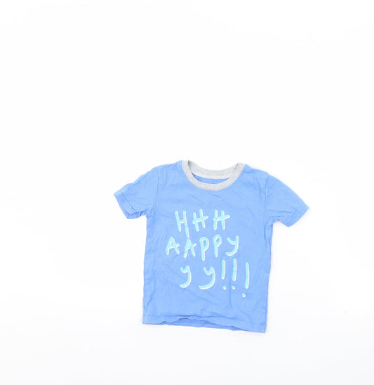 George Baby Blue   Basic T-Shirt Size 9-12 Months  - HAPPY
