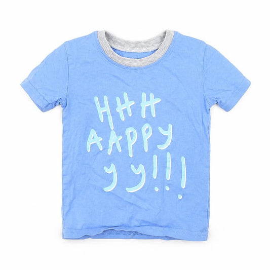 George Baby Blue   Basic T-Shirt Size 9-12 Months  - HAPPY