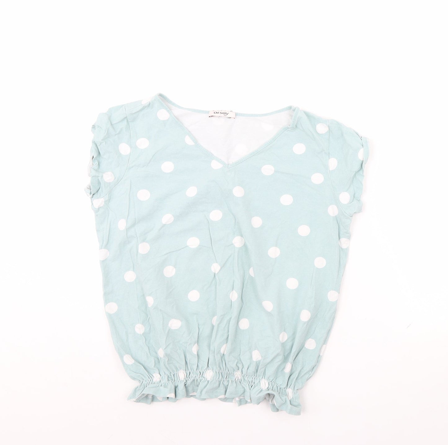 ORSAY Womens Green Polka Dot  Basic Blouse Size M