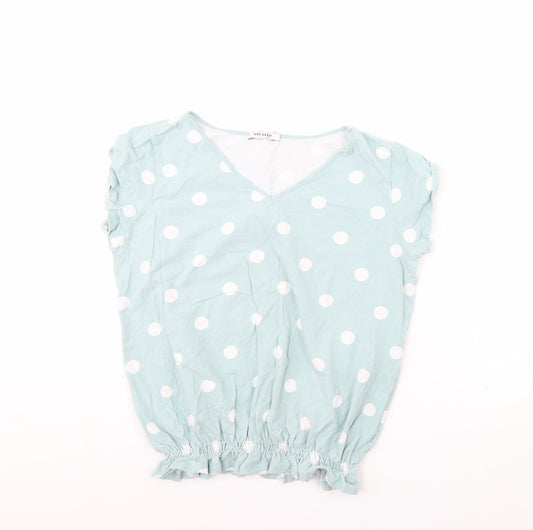 ORSAY Womens Green Polka Dot  Basic Blouse Size M
