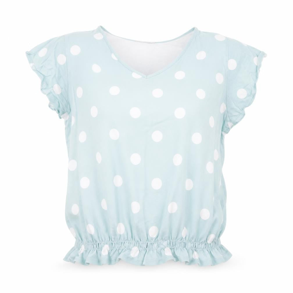ORSAY Womens Green Polka Dot  Basic Blouse Size M