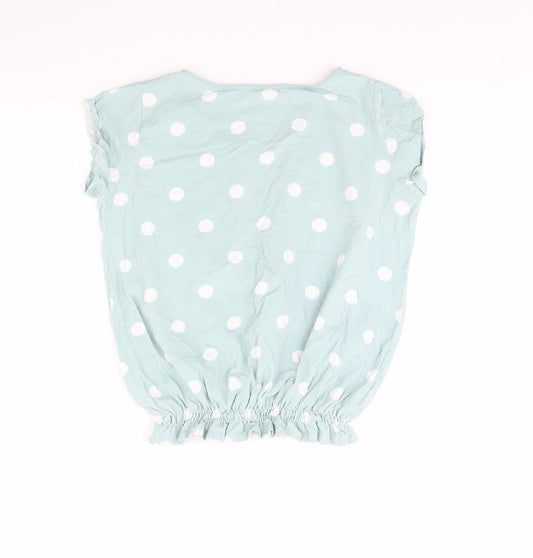 ORSAY Womens Green Polka Dot  Basic Blouse Size M