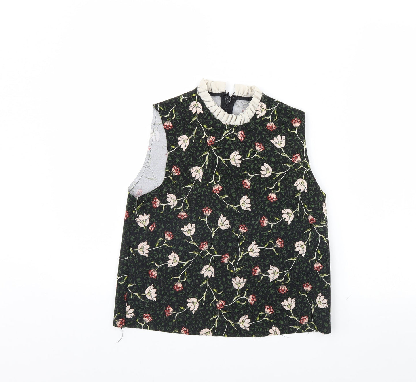 Topshop Womens Black Floral  Basic Tank Size 6