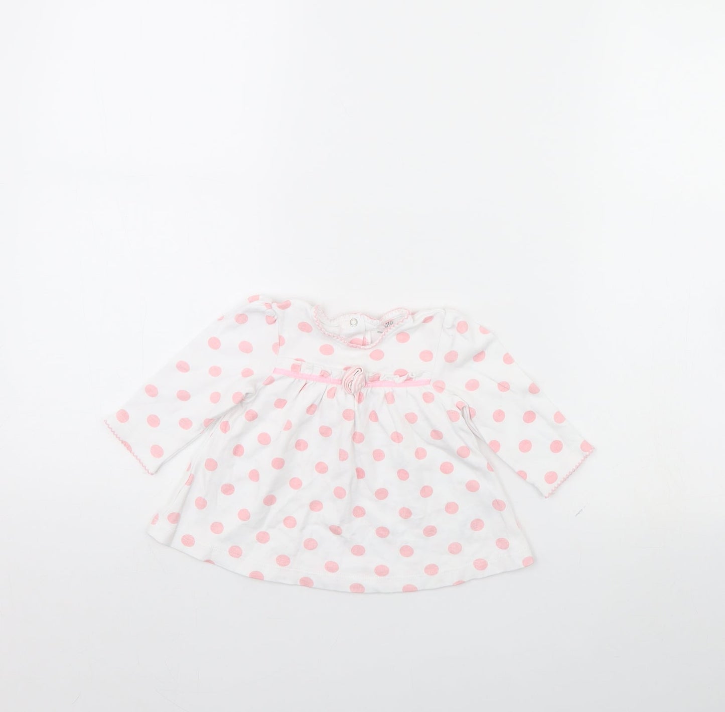 Little Me Girls White Polka Dot  Basic Blouse Size 9-12 Months
