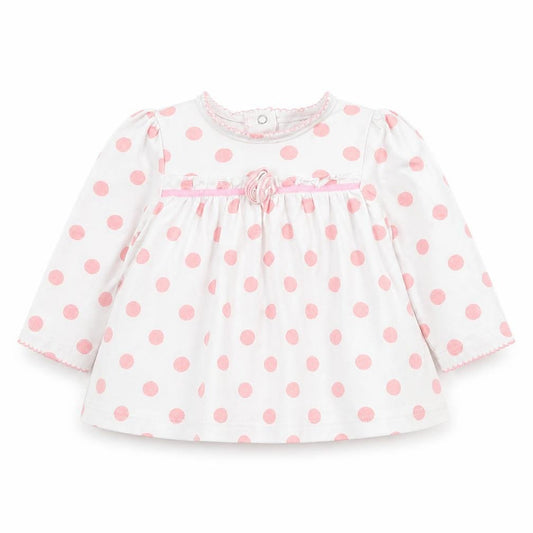 Little Me Girls White Polka Dot  Basic Blouse Size 9-12 Months