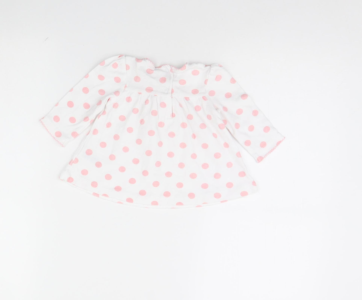 Little Me Girls White Polka Dot  Basic Blouse Size 9-12 Months