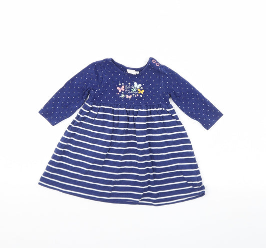 Mini Club Girls Blue Polka Dot  Fit & Flare  Size 3-6 Months