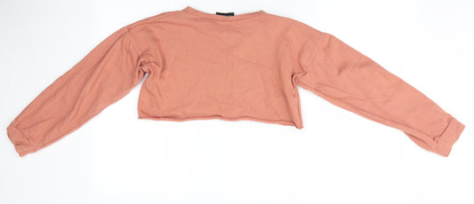 Pretty Little Thing  Womens Orange   Pullover Sweatshirt Size 6  - Cropped