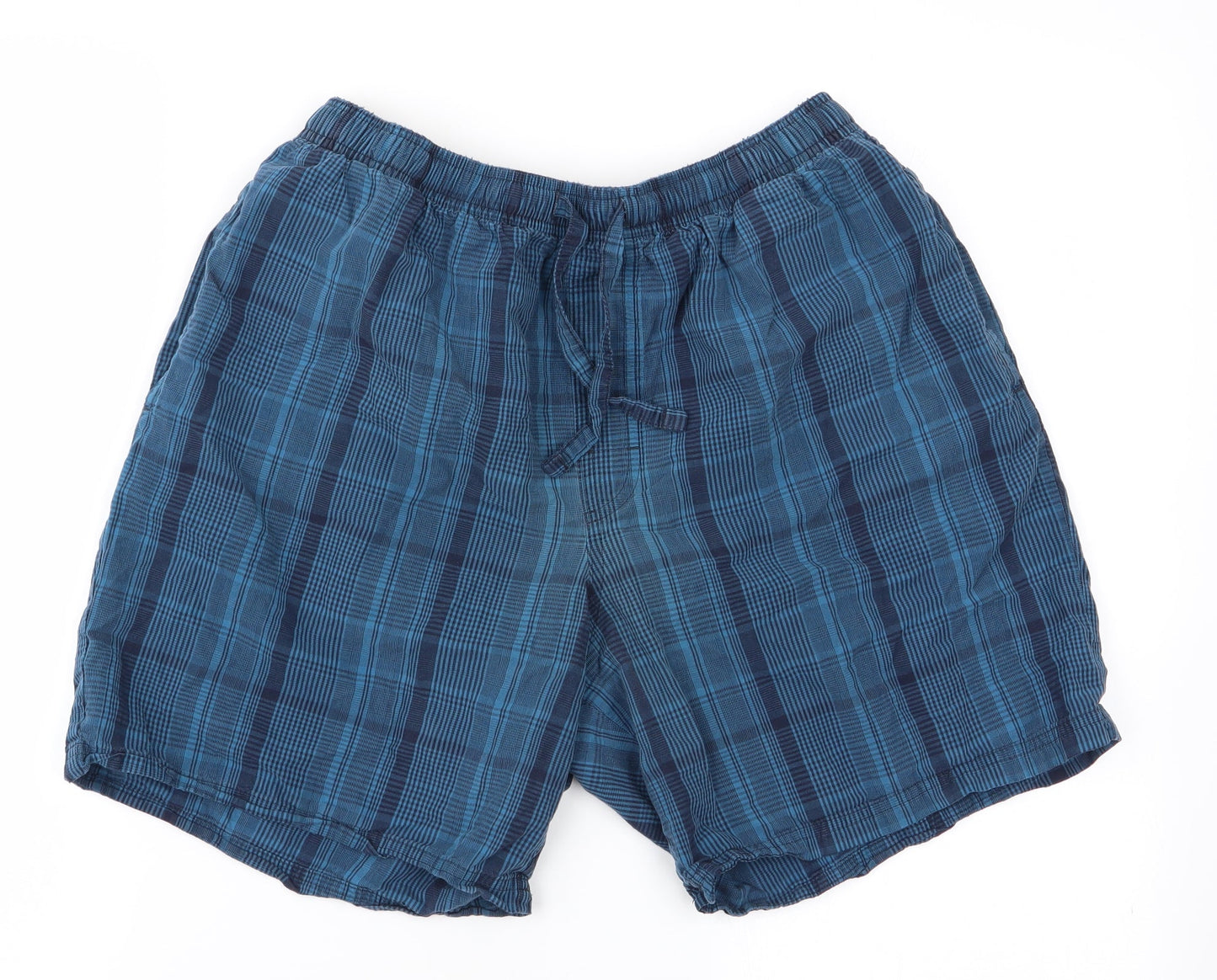 Preworn Mens Blue Check   Sleep Shorts