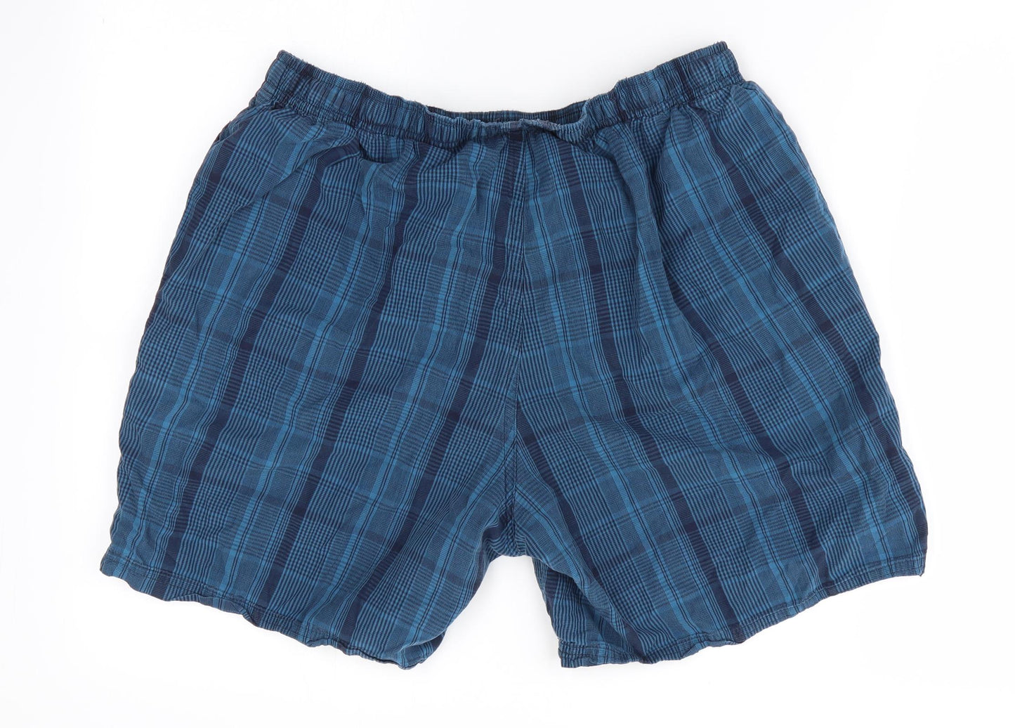 Preworn Mens Blue Check   Sleep Shorts