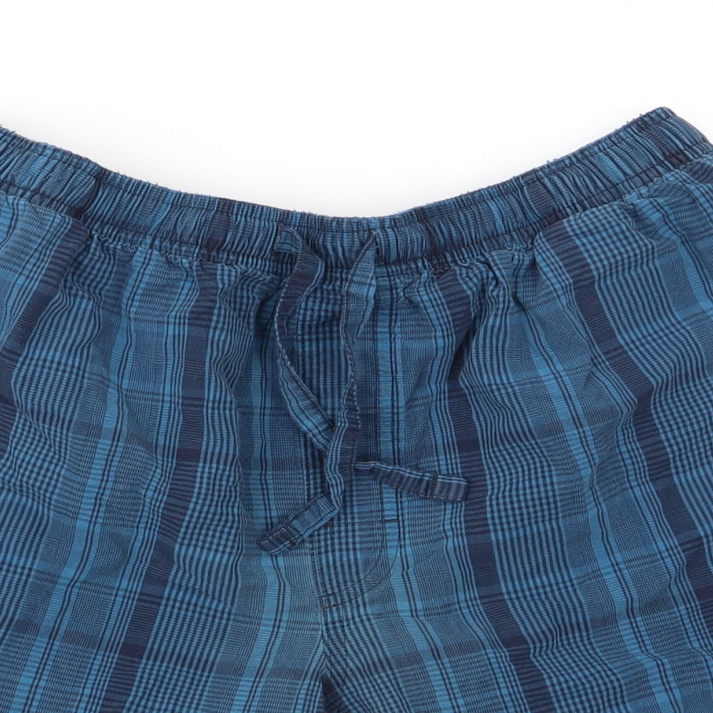 Preworn Mens Blue Check   Sleep Shorts