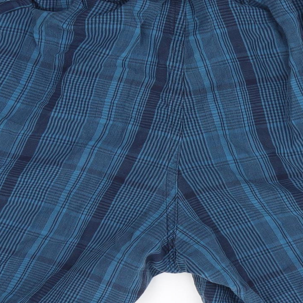 Preworn Mens Blue Check   Sleep Shorts