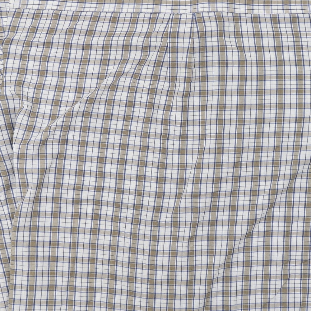 Basic Editions Mens Beige Check   Button-Up Size L
