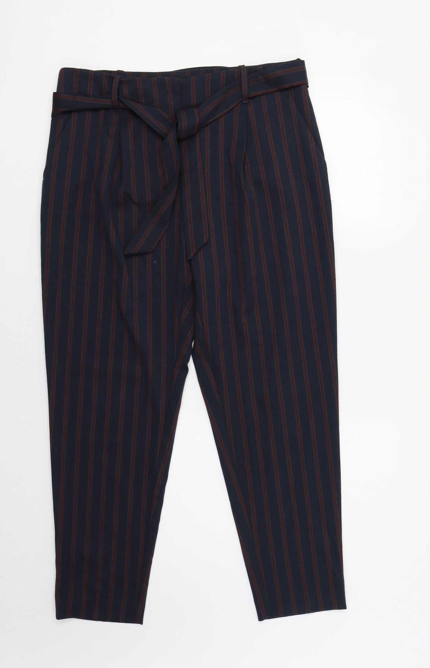 NEXT Womens Blue Striped  Trousers  Size 12 L28 in