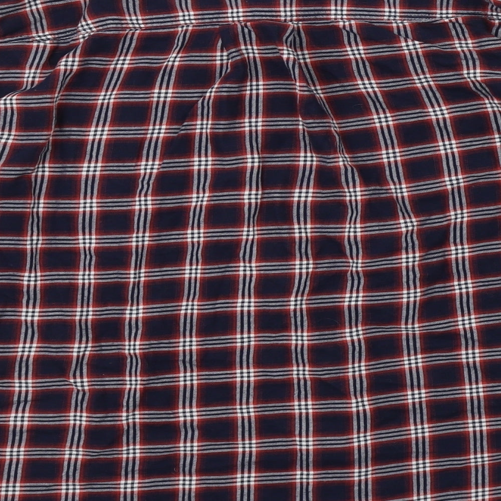 H&M Womens Red Check  Basic Button-Up Size 8