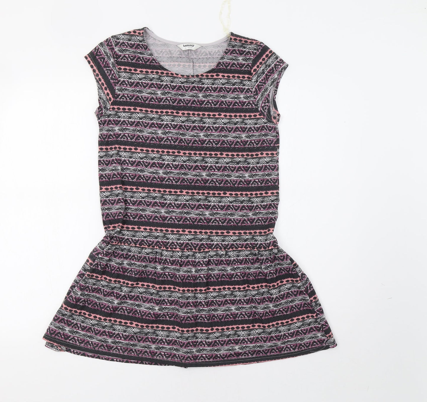Tammy Girls Multicoloured Geometric  T-Shirt Dress  Size 12-13 Years