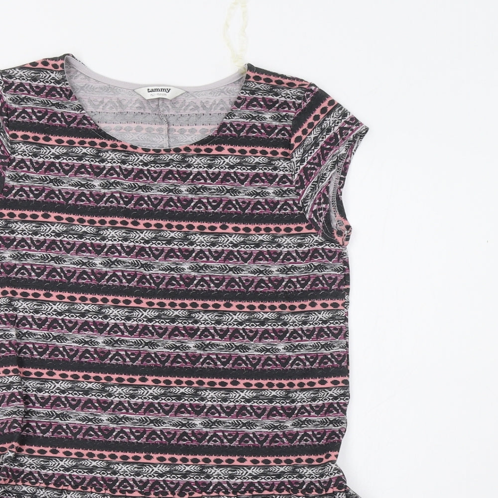Tammy Girls Multicoloured Geometric  T-Shirt Dress  Size 12-13 Years