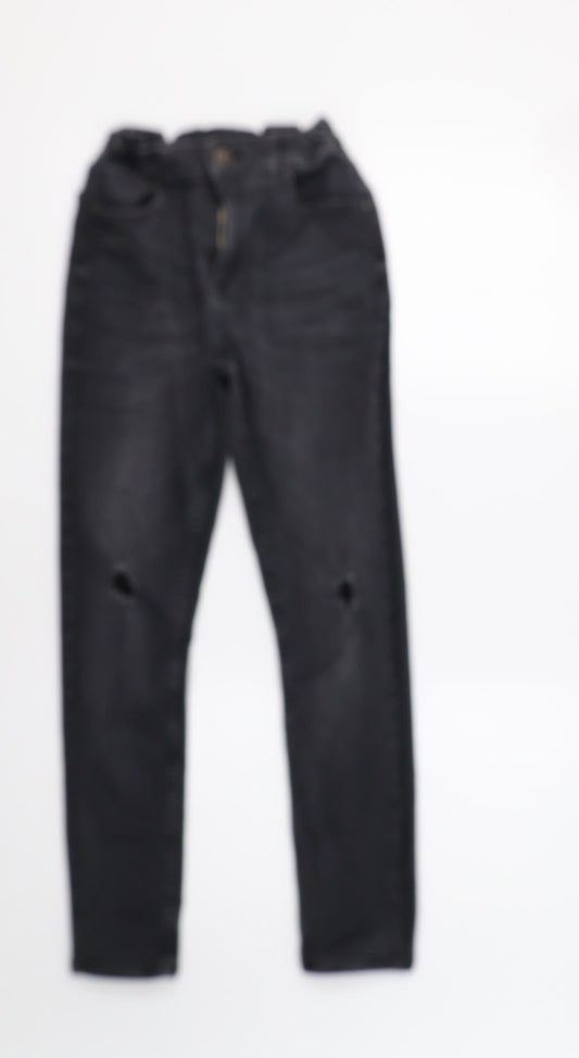 River Island Girls Black  Denim Skinny Jeans Size 12 Years