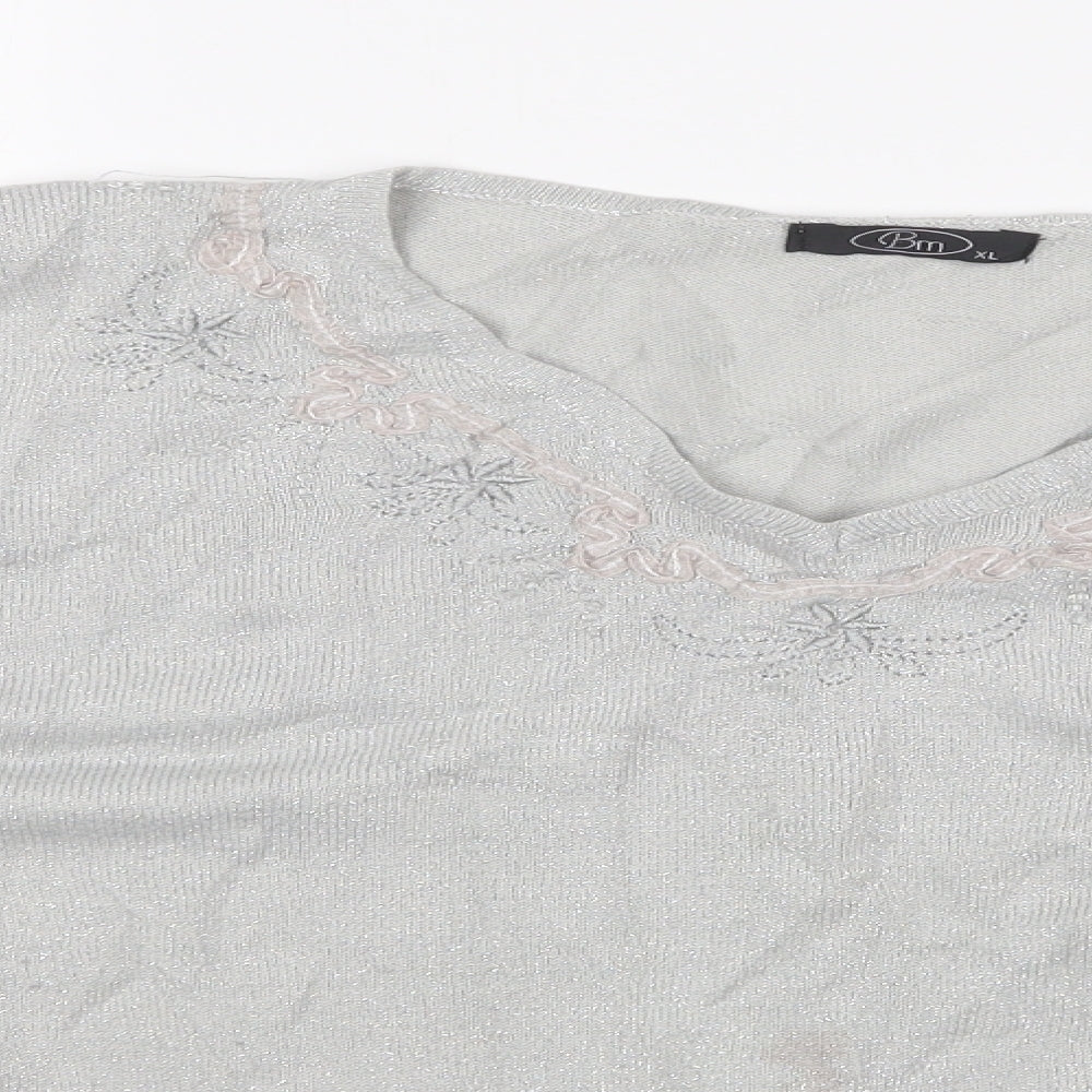 BM Womens Silver   Pullover Jumper Size XL