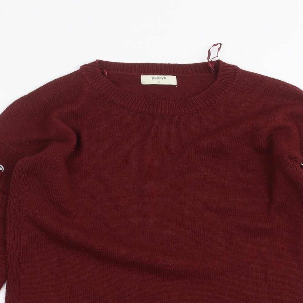 Papaya Womens Red   Pullover Jumper Size S