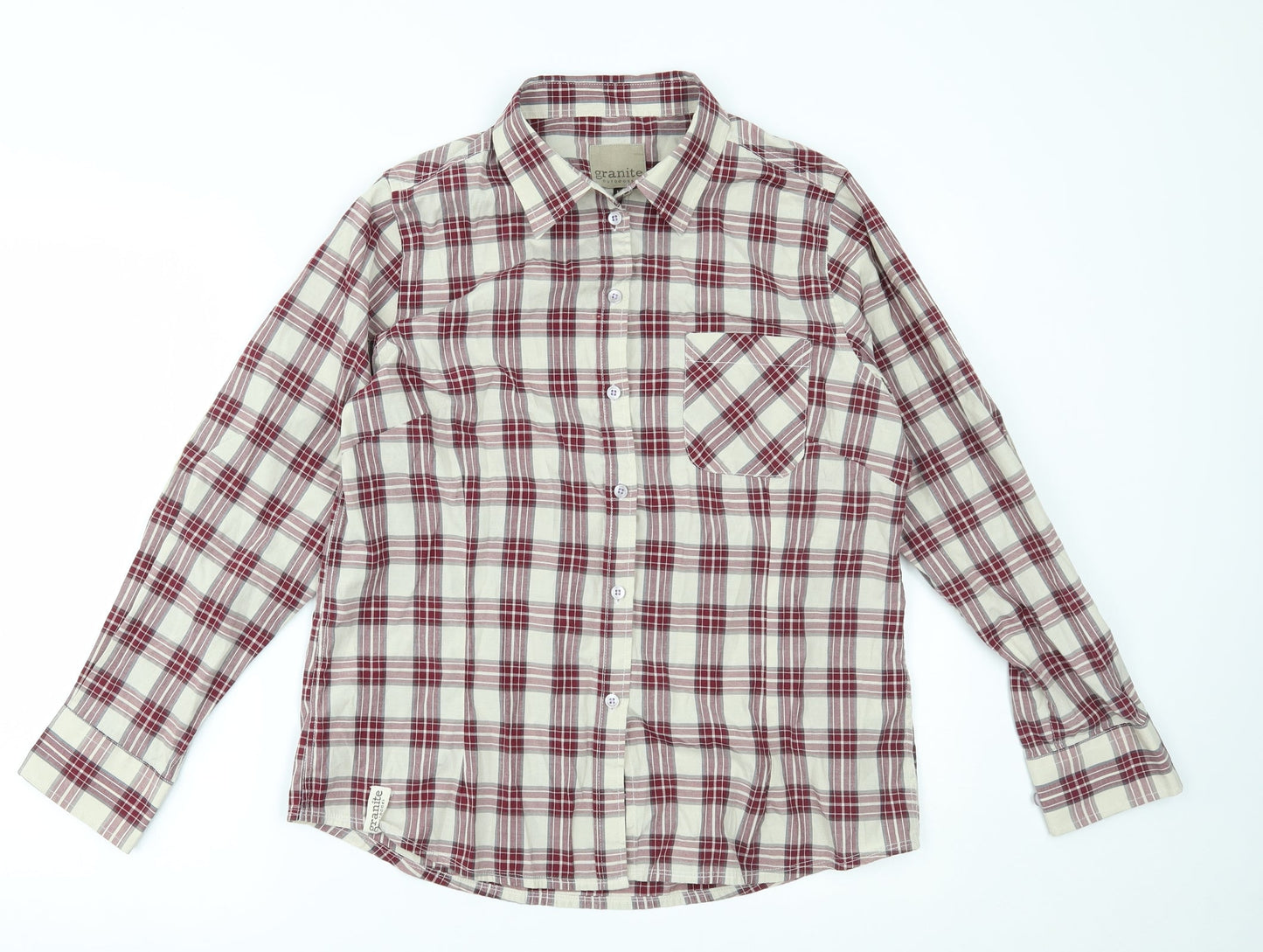 granite Womens Red Plaid  Basic Button-Up Size 12